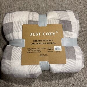 Just Cozy Sherpa Blanket - Cream and Gray